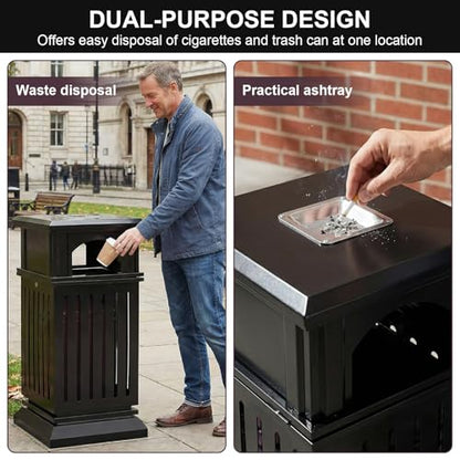 Commercial Trash Can with Removable Inner Bucket & Lid Side Opening Waste Bin Large Capacity for Home/Office/Restaurant/Restroom