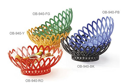 G.E.T. 10" x 8 1/4" Oval Plastic Serving Basket (Set of 4) - color: Yellow, size: 10" x 8.25", style: Set of 4