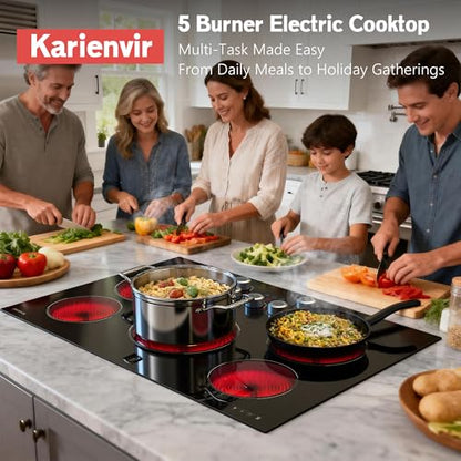 30 Inch Electric Cooktop Anti-slip Knob, 5 Burner Cookrop 8500W - size: 30 Inch 5 Burner 585138