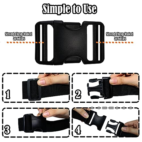 1.5 Inch Buckles and Straps Kit, 4 Buckles and 6 Yards Nylon Webbing Straps - color: 1.5 Inch Buckles Straps