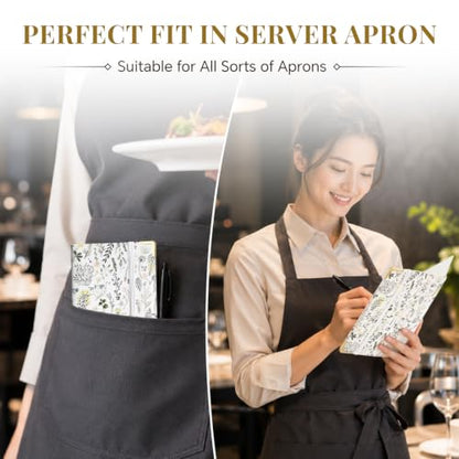 Server Book,7 Pocket Zipper Organizer,Server Books for Waitress - color: Floral3