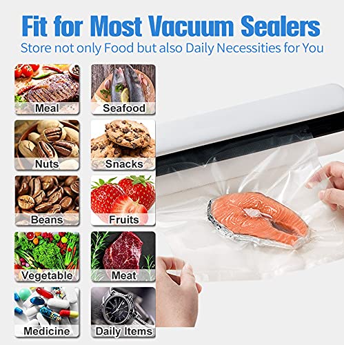AENTGIU 200 Precut Vacuum Sealer Bags For Food, 8x12 Inch Thick BPA-Free - size: Precut 8" x 12" Quart (200 count)