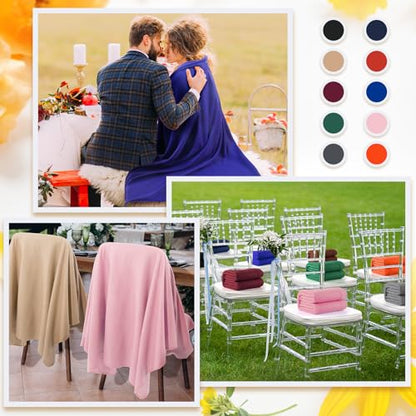 Kinlop 60 Packs Fleece Throw Blanket Bulk 60x50 Inch Soft Warm - color: Trendy Color