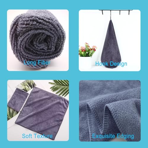 Premium 400 GSM Microfiber Cleaning Cloths, 12 Pack Ultra Absorbent Lint-Free Cleaning Rags & Towels for Car Detailing, Kitchen, Glass & Household Cleaning, Reusable Washable 12" x 12" - color: Grey