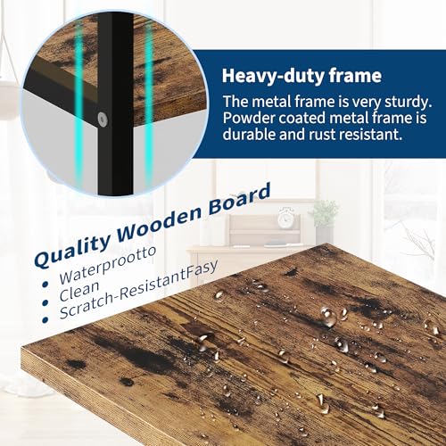 54.6" Triple Wide Rustic Industrial Bookshelf Adjustable Shelves