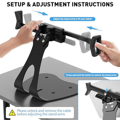 AboveTEK Anti-Theft iPad Kiosk Stand, 360° Swivel POS Tablet Mount with Security Cable & Key, Fits 7–13-inch iPad & Samsung Galaxy Tab, Perfect for Retail & Business