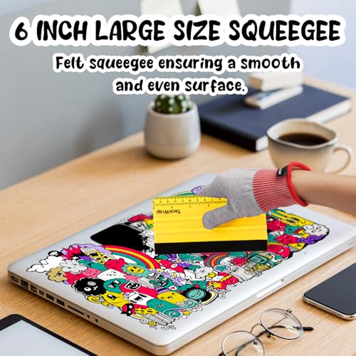 TECKWRAP Professional Felt Squeegee for Vinyl, Yellow, 2 PCS, 6"x2.9" - color: 2pcs Yellow