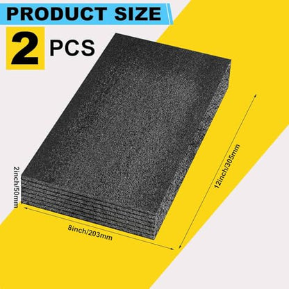 Hoolerry 2 Pcs Polyethylene Foam Block, 12" X 8" X 2", Black - size: 12" X 8" X 2"
