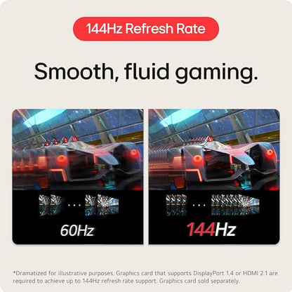 LG 27GL83A-B 27-Inch Ultragear QHD 2560 x 1440 IPS Gaming Monitor, 144Hz, 1ms (GtG), NVIDIA G-SYNC, AMD FreeSync, HDR10, HDMI, DisplayPort, Tilt/Height/Pivot Adjustable Stand, Black - size: 27 inch, style: 144Hz