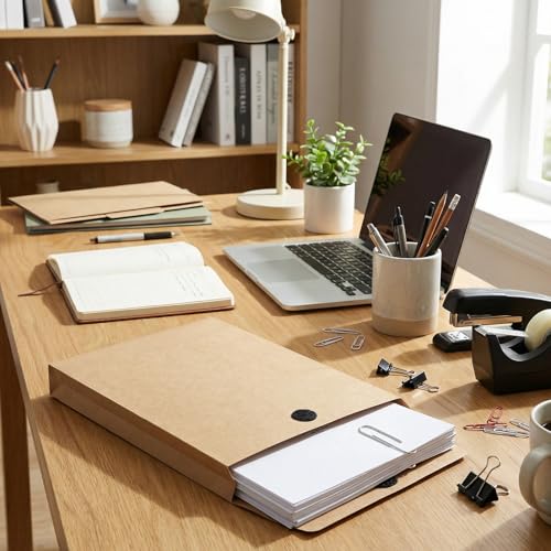 30 Pcs Expandable Large Envelopes, 9.3" x 13" Big Mailing Envelopes Hook-and-Loop Closure Anti Tear Catalog Envelopes Vanilla Envelopes for Business Office Paper Documents File Storage, Brown
