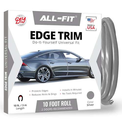 All-Fit Automotive Car Door Edge Protector Made in the USA (10 Ft - Silver) - color: Silver