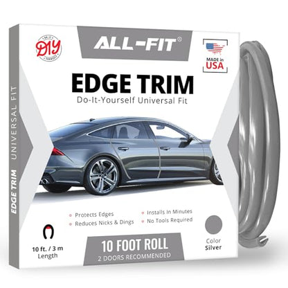 All-Fit Automotive Car Door Edge Protector Made in the USA (10 Ft - Silver) - color: Silver
