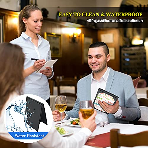 Leather Table Tent Menu Holder Sign Display Cafe Bar Cocktail Drink Restaurant Table Tents Menu Cover Desk Sign Stand A Frame Table Tent 4x6 inch - size: 1 pack/4×6 inch