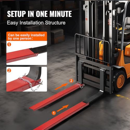 VEVOR Pallet Fork Extensions 82" Length 4.5" Width Heavy Duty Carbon Steel - size: ‎82 x 4.5 Inch