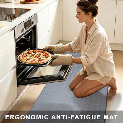 Kitchen Mats and Rugs Cushioned Anti-Fatigue, 23.6" x 86.6", Gray - color: Grey, size: 86.6"L x 23.6"W x 0.4"Th