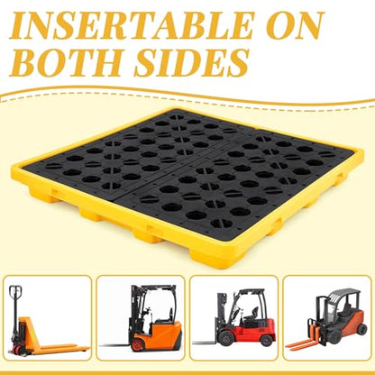 Thyle Spill Containment Platform with Drain Anti Slip Large Plastic Containment Tray Leakproof Detachable for Industrial Uses (1 Pcs,51 x 51 x 6 Inches) - size: 51 x 51 x 6 Inches