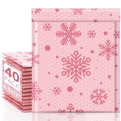Metronic Bubble Mailers 8.5x12 Inch 40 Pack Snowflake Cute Bubble Envelopes - color: Snowflake, size: 8.5x12" 40PC