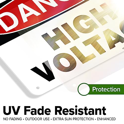 Danger High Voltage Sign, 7x10 Inches, 55 mil thick HDPE (high density - size: 7x10 - Polyethylene