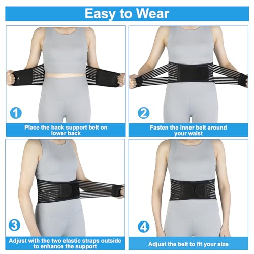 Back Brace for Lower Back Pain Relief, Lumbar Support Belt for Men&Women - color: Black 2