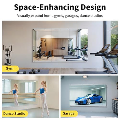55x30 in Home Gym Mirrors,1-Pack,Frameless,Wall Mounted - size: 55"L x 30"W
