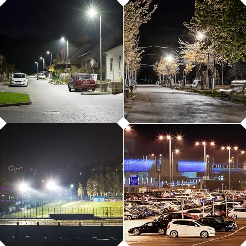 HYPERLITE LED Parking Lot Lights 300W LED Shoebox Light with Dusk to Dawn Photocell - 45000lm 5000K UL Certified IP65 LED Area Light for Court|Stadium|Parking Lot|Roadways - size: 300W