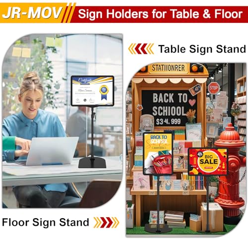 Table Top Sign Holder 8.5 x 11, Adjustable Floor Sign Holder Stand - size: 8.5"x11" 2 Pack