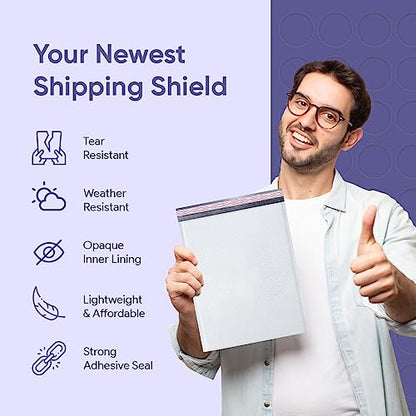Small Bubble Mailers 4x8, Poly Padded Envelopes #000, 500 Pack Bulk - color: White, size: 4"x8" / 500 Pack