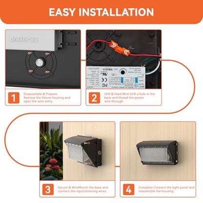 OKQ 120W LED Wall Pack Light with Dusk-to-Dawn Sensor, 18000LM 5000K LED Security Flood Lighting,120V Outdoor LED Wall Lights for Warehouse, Building, Yard Factory,Garage,Parking Lots - size: 5000K 120W 1PACK