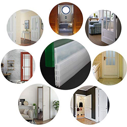 Door Draft Stopper & Seal - Under Door Sweep, Soundproof Weather Stripping, 2" W x 39" L (Clear) - color: Clear1