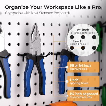 INCLY 120 Pack Pegboard Hooks, 4/6/8 Inch Peg Board Hooks Accessories - color: Black, size: 4/6/8 Inch