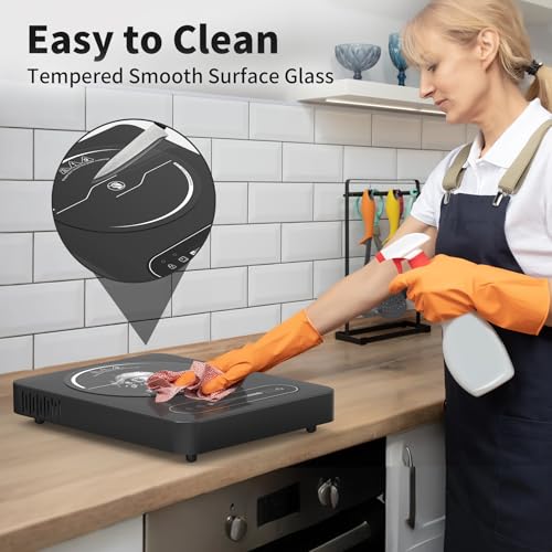 VBGK Single Burner Electric Cooktop,110V 1800W Electric Stove Top with LED Touch Control,10 Power Levels, 4 hTimer, Safety Lock,single burner cooktop Overheat protection - size: electric cooktop 30 inch
