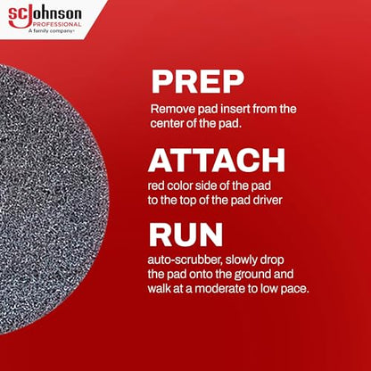 SC Johnson Professional EZ Care Heavy Duty Scrubbing Pad 16" Dia, case of 5