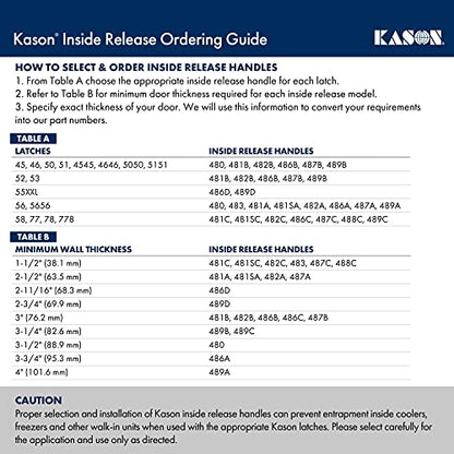Kason 486 Wide Recessed Inside Release Handle (10486C00600) - size: 10486C00600
