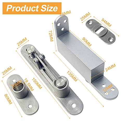 Self Closing Pivot Door Hinges, Hidden Door Pivot Hinges, 360 Degree Shaft Swing Door Pivot Hinges Hardware, Stainless Steel Hinge System for Invisible Concealed Secret Wood Door Soft Close (Black) - color: Black