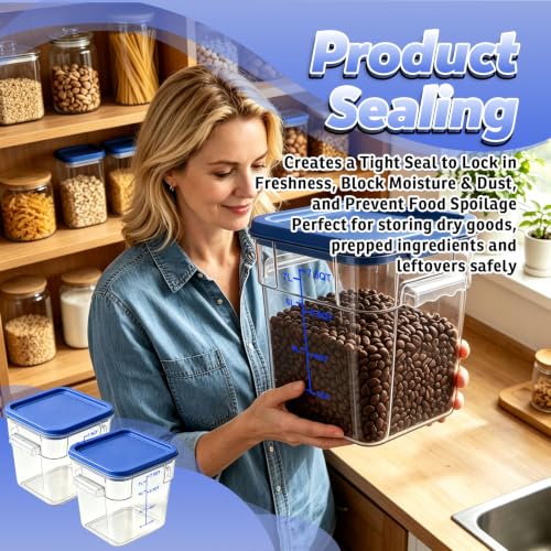 2 Pack 8QT Commercial Clear Food Storage Containers with Lid, NSF - color: Blue, size: 8Qt-2 Pack