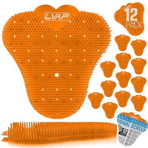 LVAP Urinal Screen Deodorizer (12-Pack) - Anti-Splash Urinal Cakes, Toilet Deodorizer, Urinal Screens for Commercial Restrooms, 5,000 Flushes, Orange Scent - color: Orange 12pcs, size: 1 Count (Pack of 12)