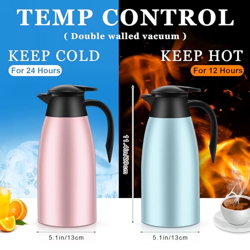 Norme 2 Pcs Thermal Coffee Carafe Creamer, Pink, Blue, 68 oz - color: Pink, Blue, size: 68 oz