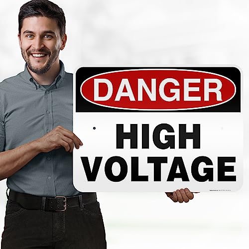 Danger High Voltage Sign, 18x24 Inches, 3M EGP Reflective, Rust Free .080 - size: 18x24 - Aluminum Reflective