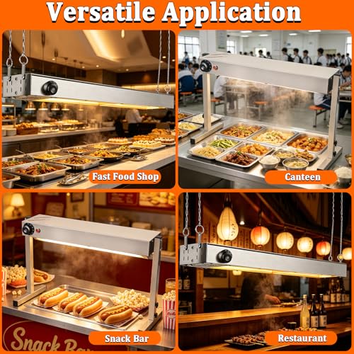 CTJ Food Heat Lamp Hanging & Freestanding Commercial Food Warmer Lamp, 24in - size: 24inch