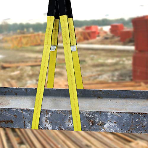 Lift Sling Straps 10'x2 15,000 Pound Capacity 2-Pack Heavy Duty Lifting Slings Web Sling Tree Saver Recovery Strap Web Sling Winch Strap Yellow - color: 10'x2" 15,000 Pound Yellow