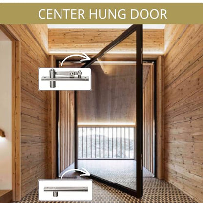 Heavy-Duty Stainless Steel 360° Door Pivot Hinge System – Durable Hinges for Wood Doors - 220lbs Capacity 1-Pack - size: 220lbs 1-pack