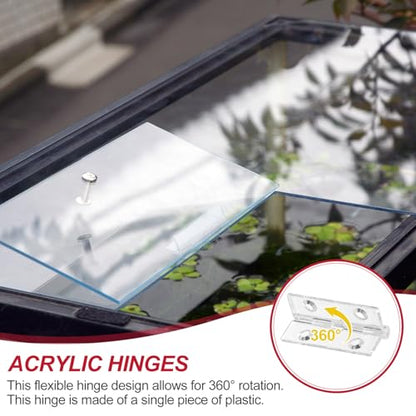 uxcell 4Pcs Acrylic Hinges Spring Hinge 45x35mm Transparent Acrylic Shaft