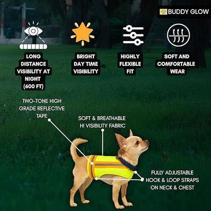 Reflective Dog Vest. High Visibility Yellow Safety Vest for Outdoors. Safeguard Your Dog with Easy to wear Adjustable and Breathable Reflective Gear for Toy or Tiny Breeds (2X-Small) - size: 2X-Small