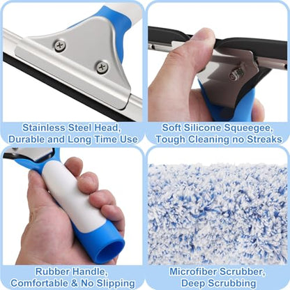 Mitclear 77'' Long Squeegee Window Cleaner Tool for Indoor Outdoor Windows - size: 6.5 Feet