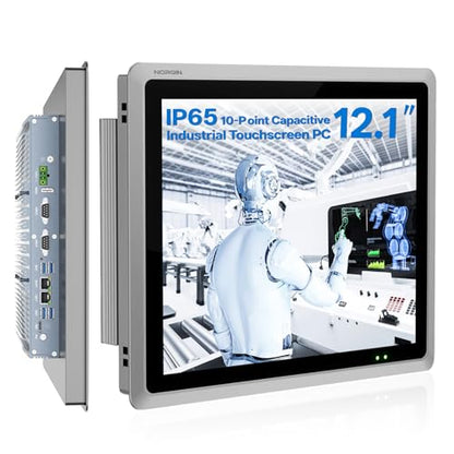 12.1" Industrial Touchscreen Panel PC, All-in-One Embedded Computer - color: 8GB RAM 128GB SSD