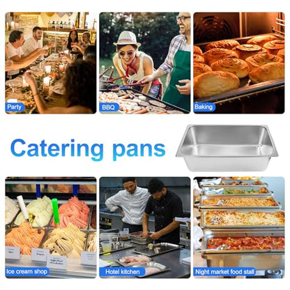 6 Pack Full Size Steam Table Pans,Stainless Steel Hotel Pan,1/1 6 Inch Deep Anti Jam Commercial Table Pan,20.8" L x 13" W Catering Pans Food Pans for Hotels, Restaurants and Home Use - size: 1/1 Size 6inch