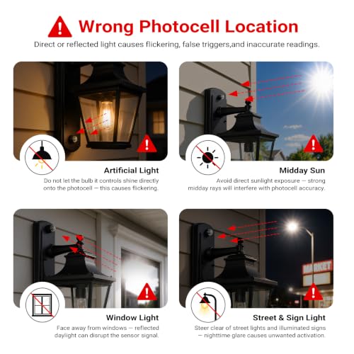 120V AC Dusk to Dawn Photocell Light Sensor, Outdoor Hard-Wired - size: 120V 1 Pack