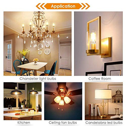 E14 12W LED Candle Light Bulbs, AC85-265V,E14 Base,3000K Warm White,120w Halogen Light Equivalent Candelabra LED Bulbs for Chandelier Home Lighting,Pack of 8 - size: 4 Count (Pack of 2)