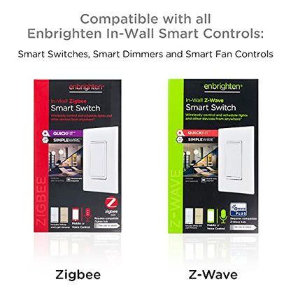 Enbrighten Z-Wave Add-On Switch, Paddle, White & Light Almond, 1 Pack