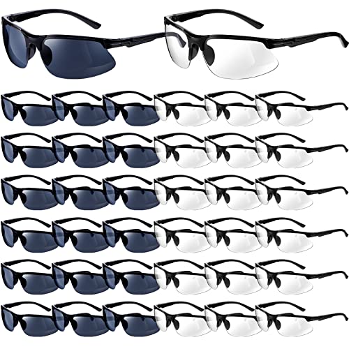 Kathfly 36pcs Safety Glasses Work Scratch Resistant Glasses,Black and White - color: Black and White